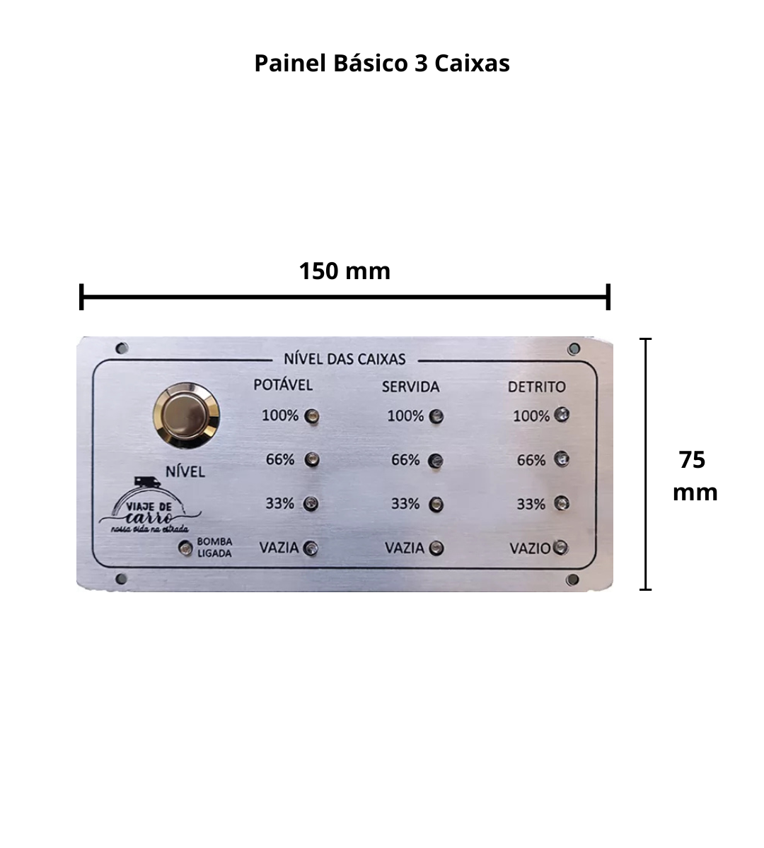 Painel Medidor Básico de Níveis de Água para 3 cxs - Imagem 7